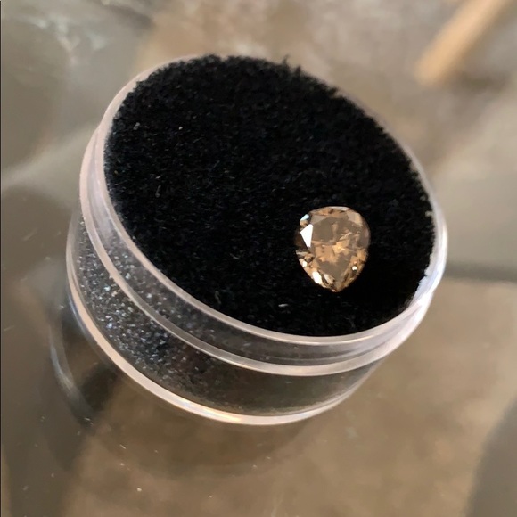 1.42ctw Sparkling genuine diamond champagne /pear - Picture 3 of 8